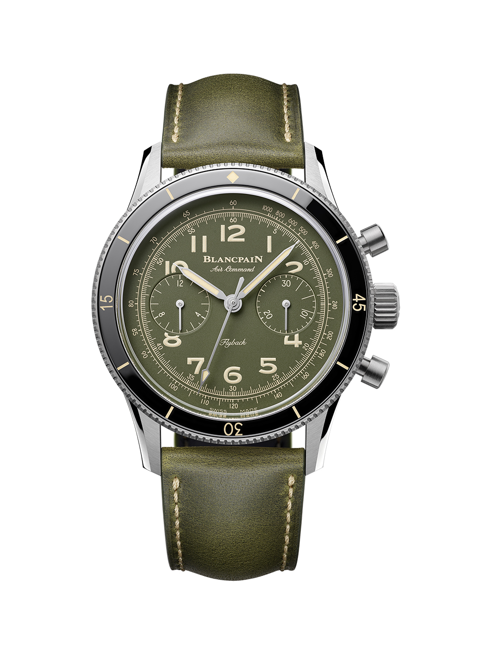 The re-imagined, limited edition Air Command flyback chronograph in bold camouflage green.