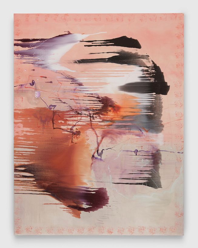 Tiepolo pink, 2024, oil and conte crayon on linen.