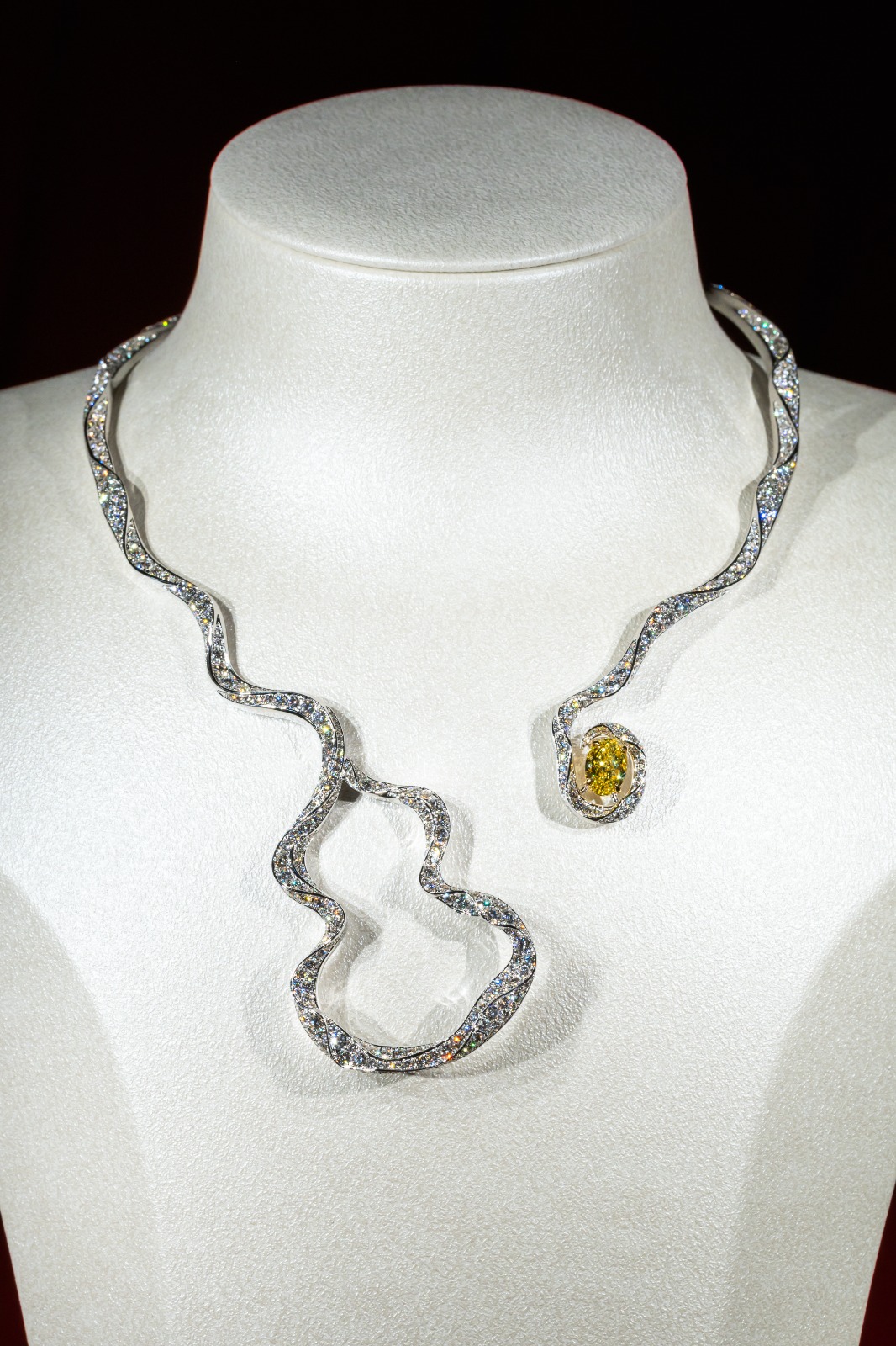 The Wulu Fairy collection piece (left) and the Shanshui Fine Jewellery necklace