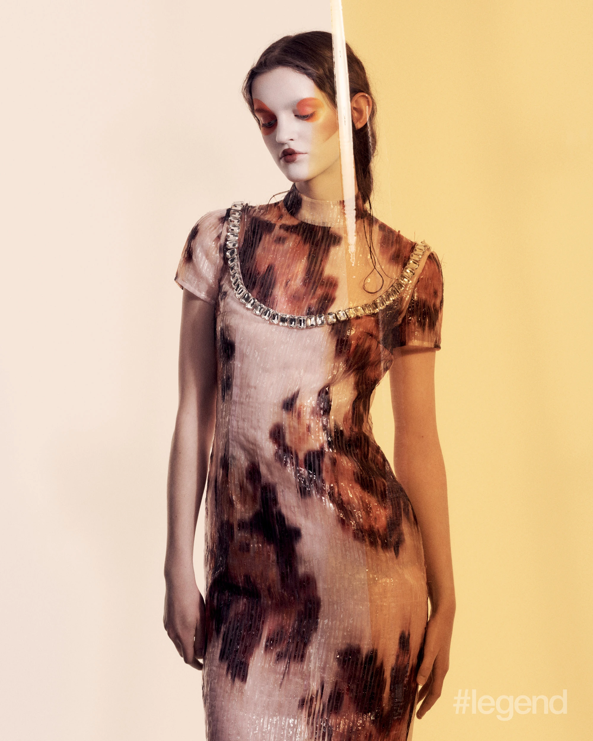 Printed embellished dress _ Huishan Zhang Explicit lipstick in 806 Excess _ Nars
