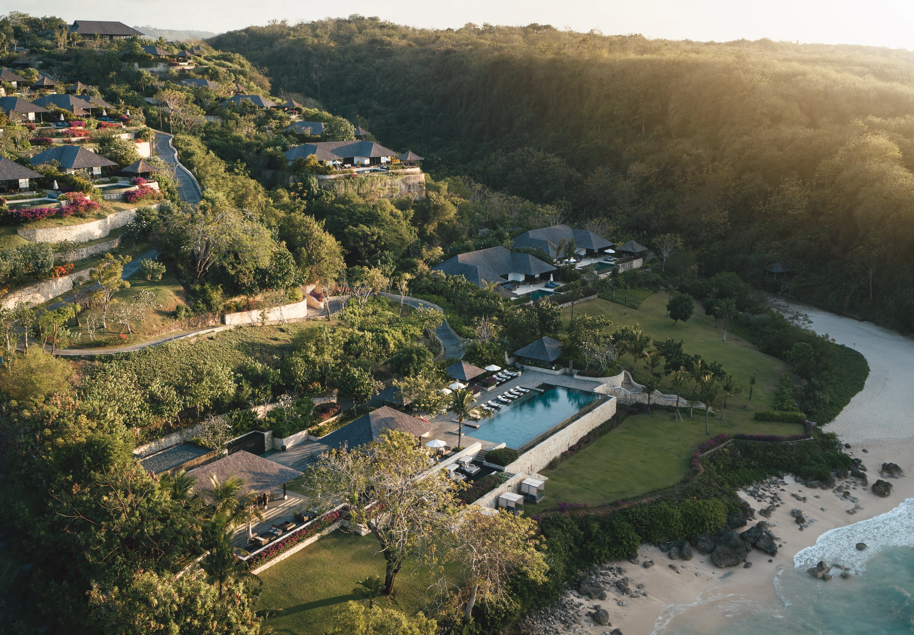 Aerial view of Raffles Bali.