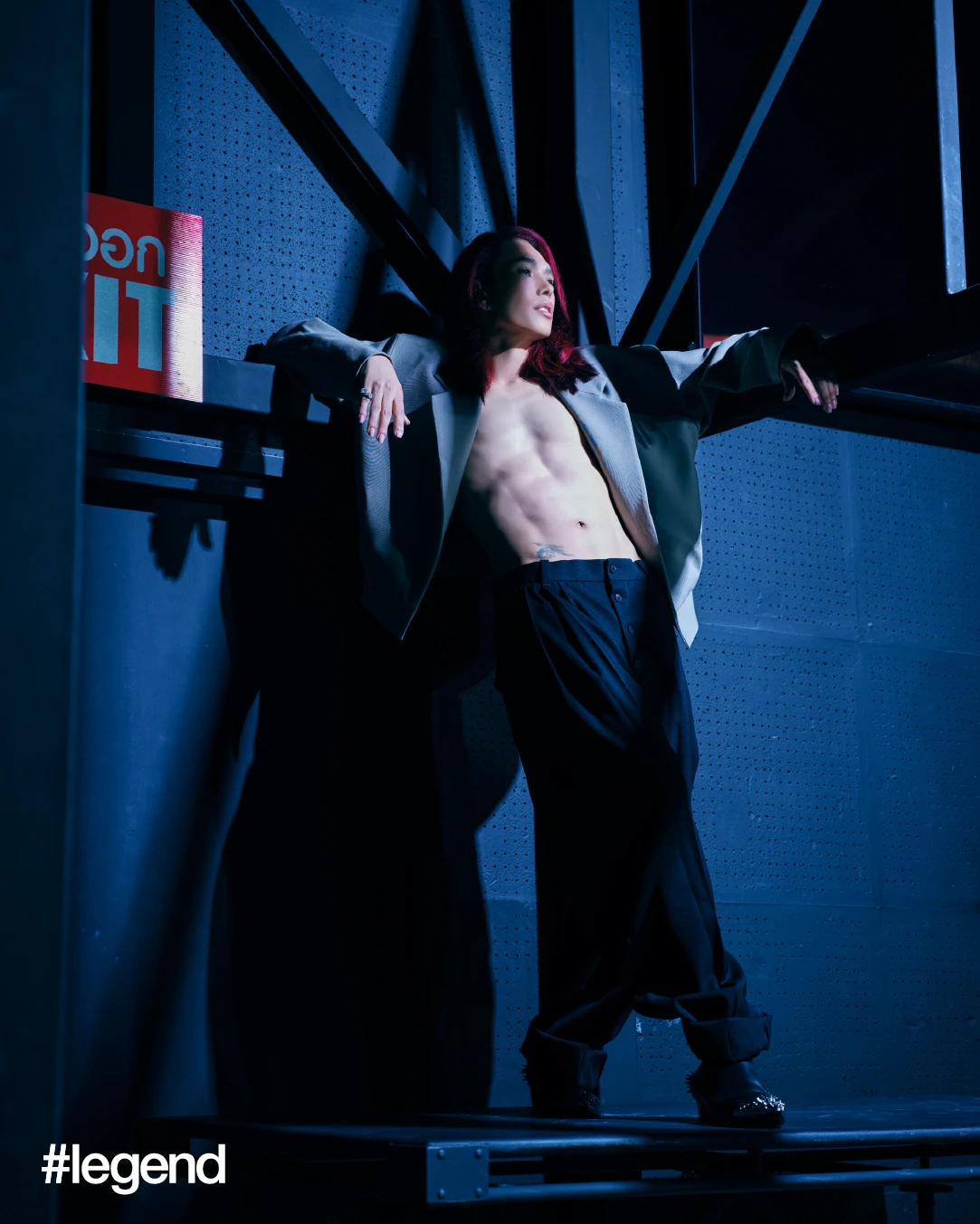 Jacket _ Fear of God; Pants _ Jacquemus; Boots _ Louboutin