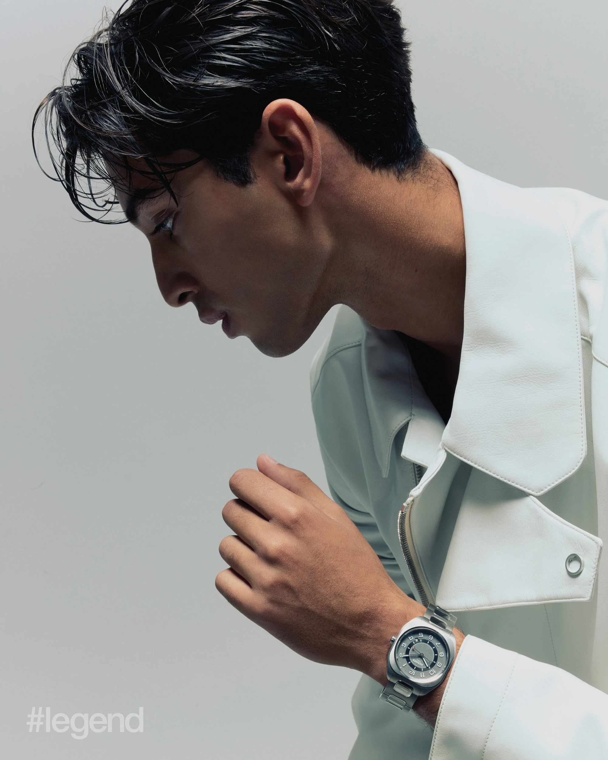 White jacket and Hermès H08 watch _ Hermès