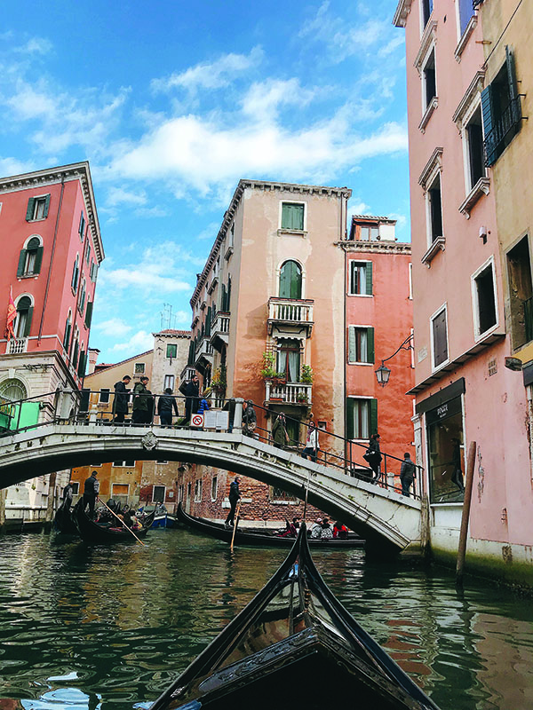 A view of Venice from the canals