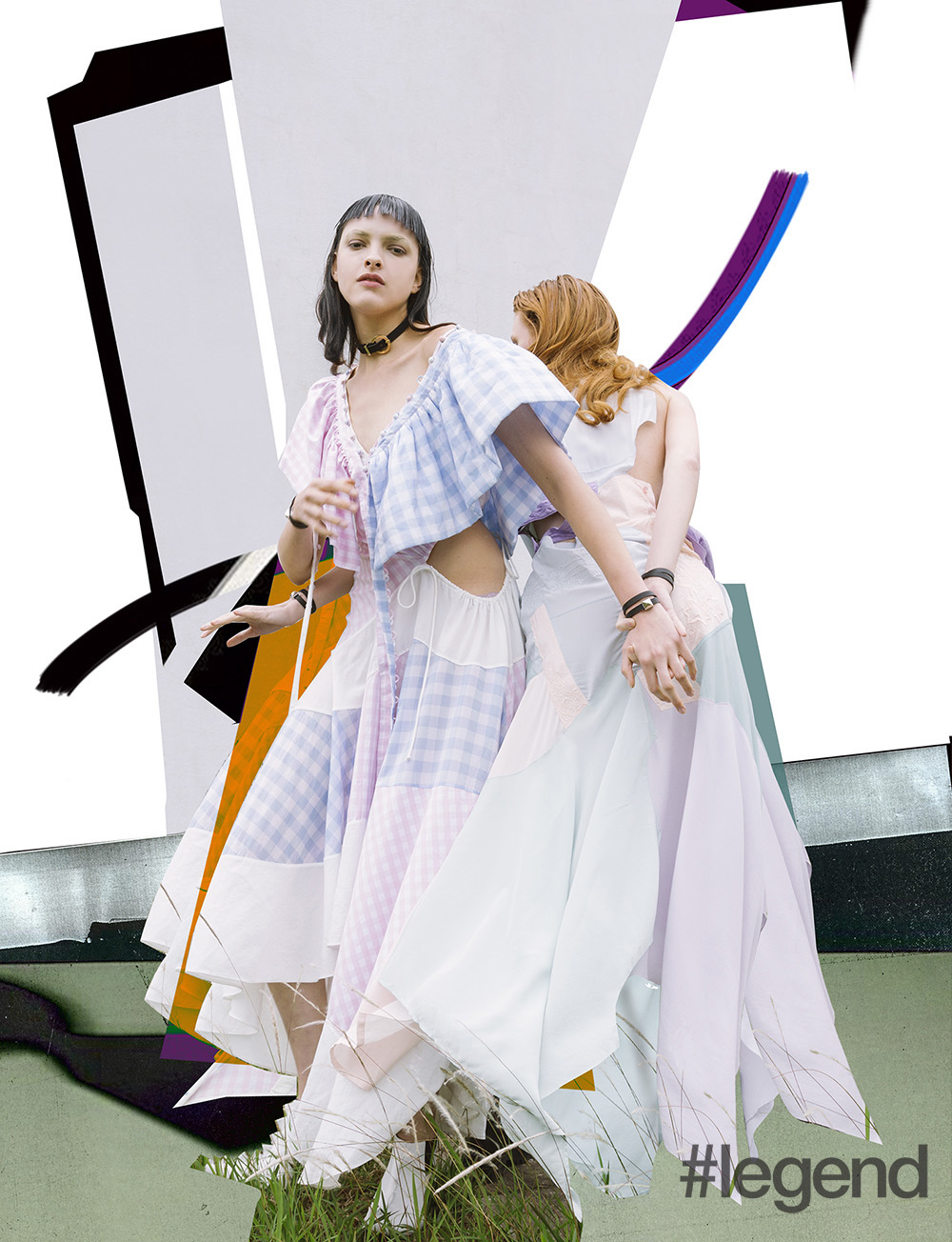 Dress by Loewe, chokers by Maison Boinet from Harvey Nichols and bracelets by Hermès 