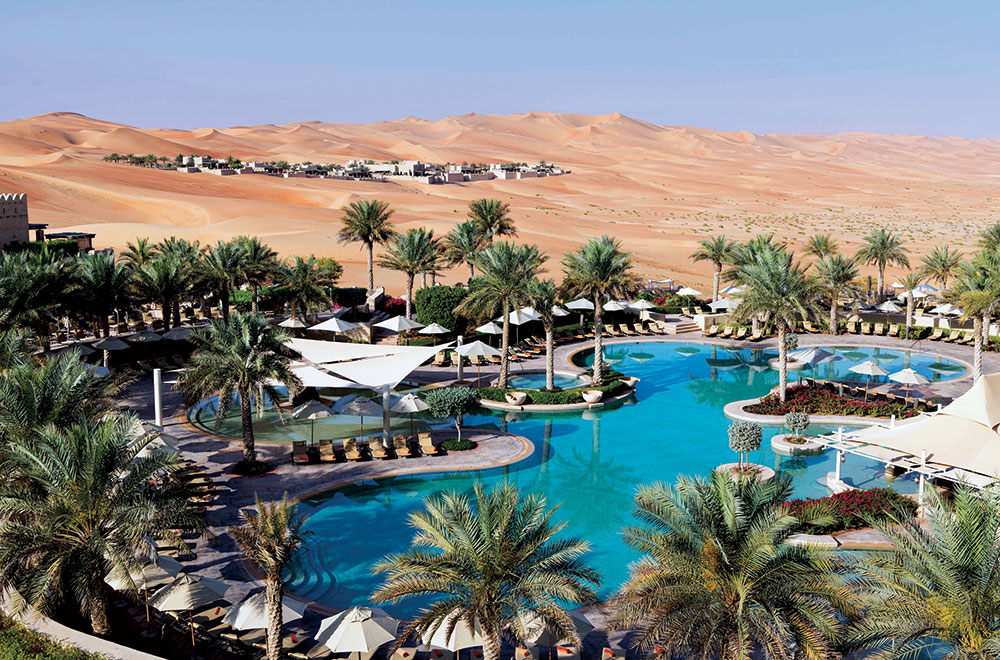 A view of the massive pool