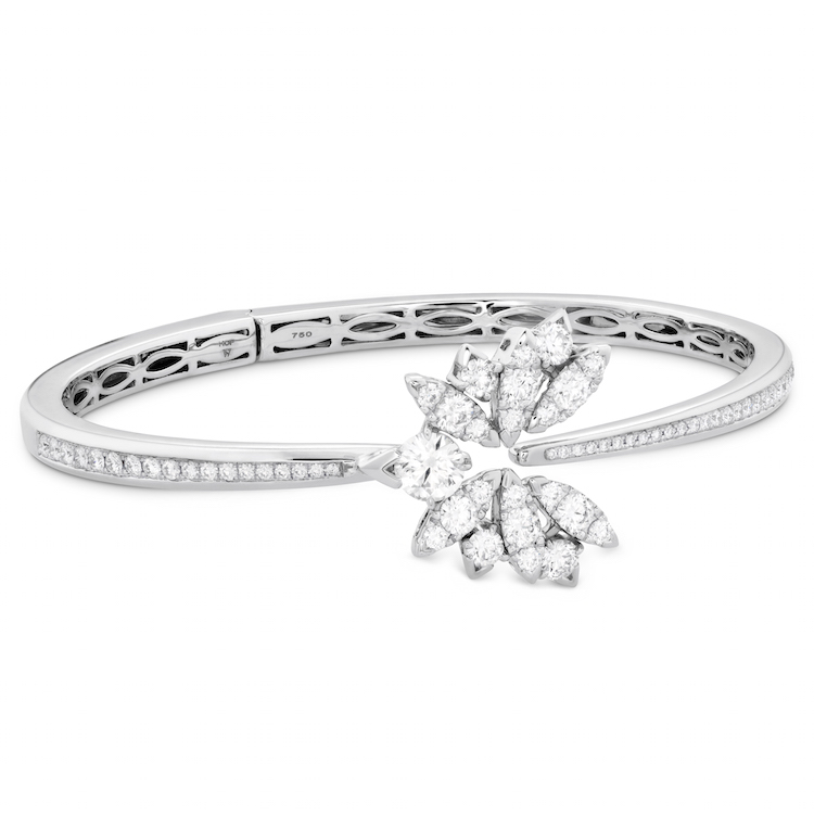 White Kites bird diamond bangle bracelet 