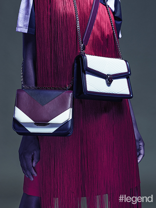 Top_Versace; Dress_MM6 Maison Margiela; Handbags_Bulgari