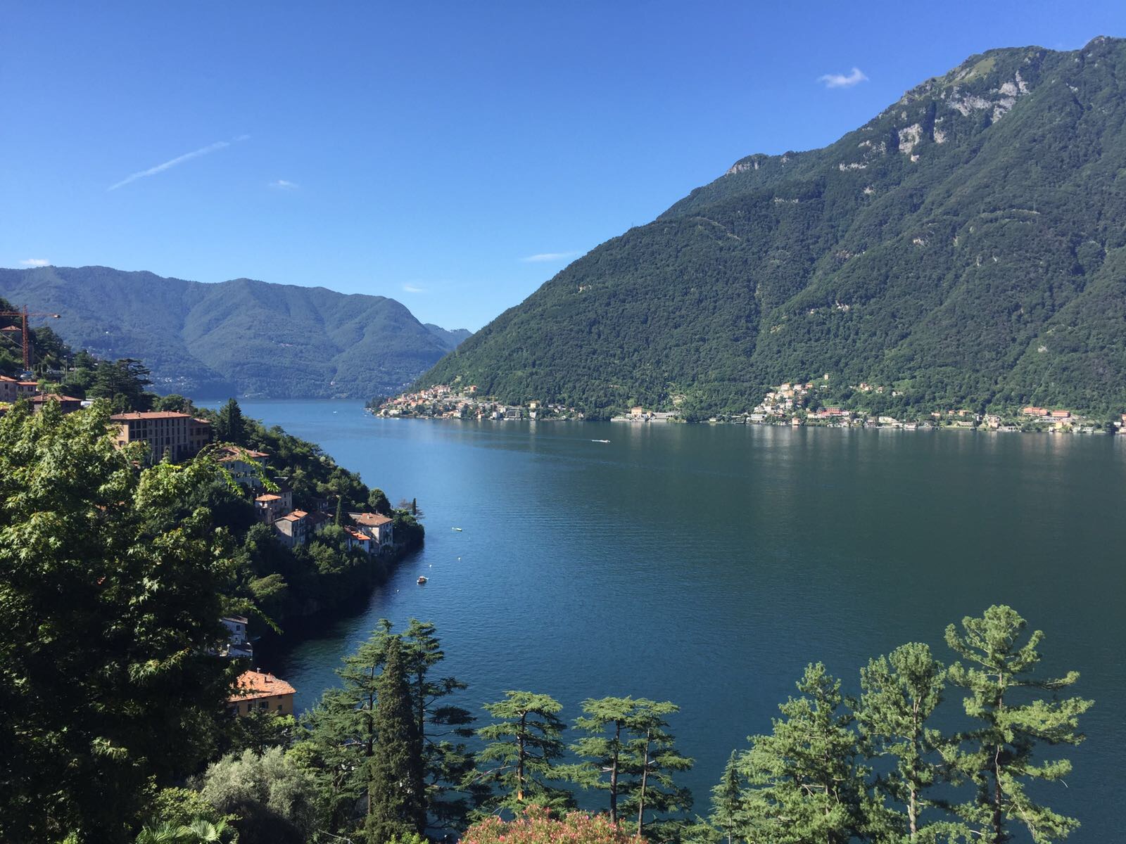 A panoramic view of the lake from the western shore 