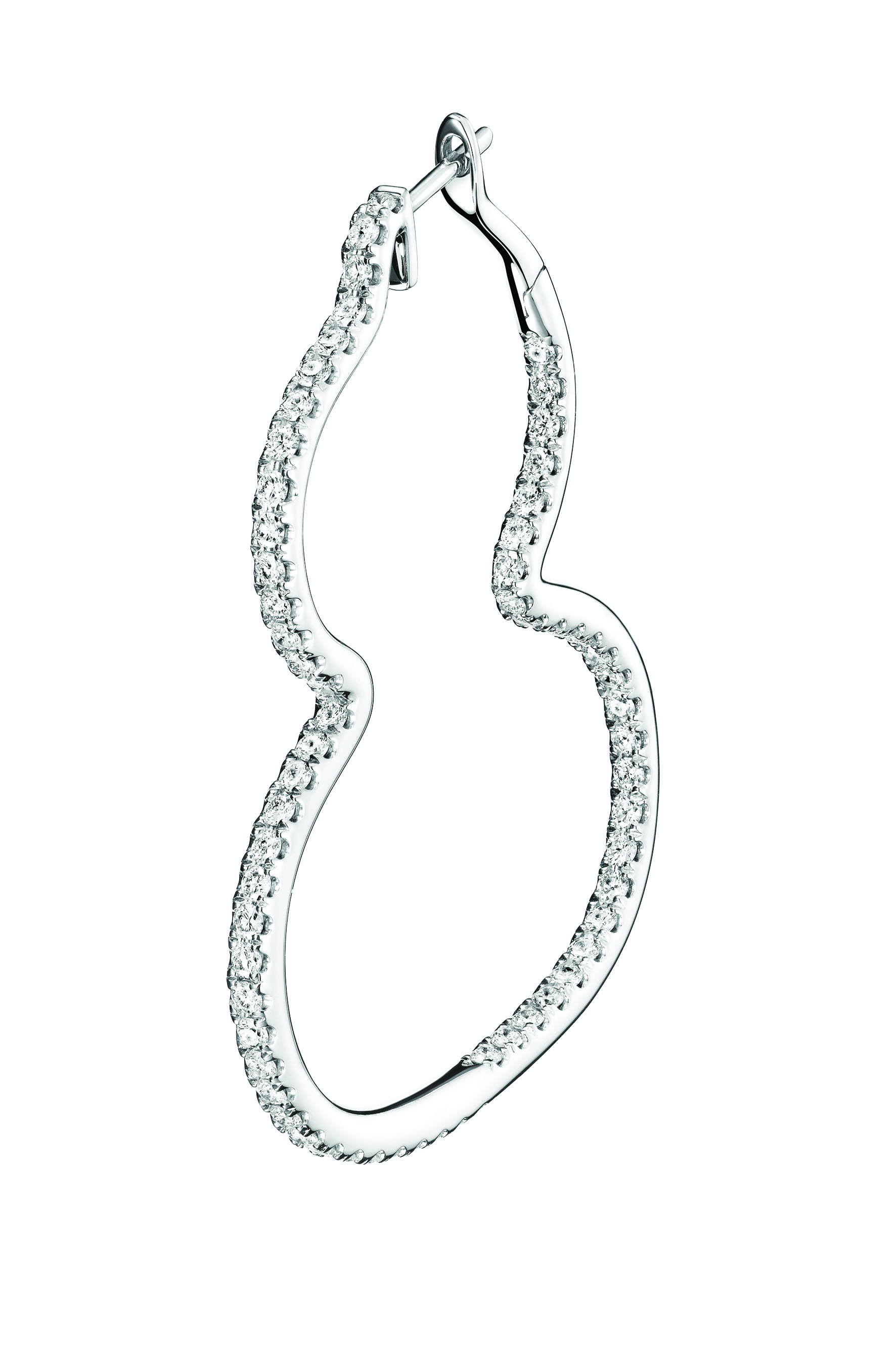 The Wulu hoop earring in 18K white gold with diamonds                                       