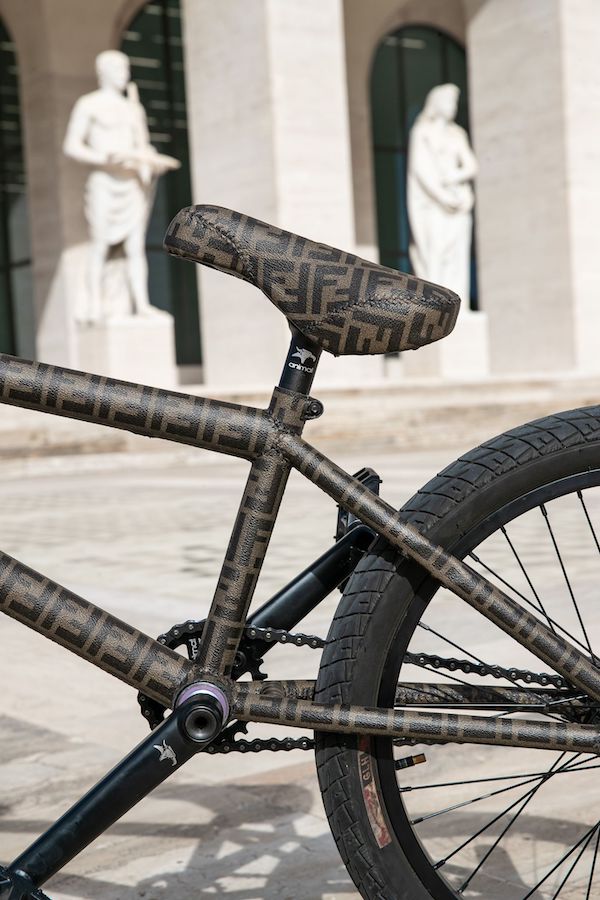 Sylvester's custom FENDI print bike (courtesy of F IS FOR... FENDI)