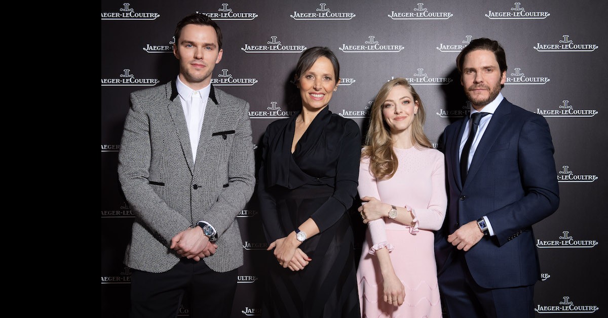 Nicholas Hoult, Jaeger-LeCoultre CEO Catherine Rénier, Amanda Seyfried and Daniel Brühl