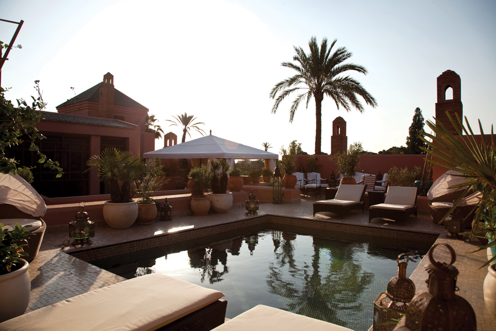 The views across the pool, at top, are reserved for royalty and kings of commerce