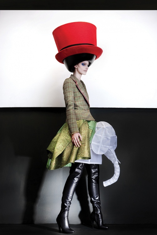 Walter Van Beirendonck, autumn/winter 2010, hat by Stephen Jones (Photo by Ronald Stoops)