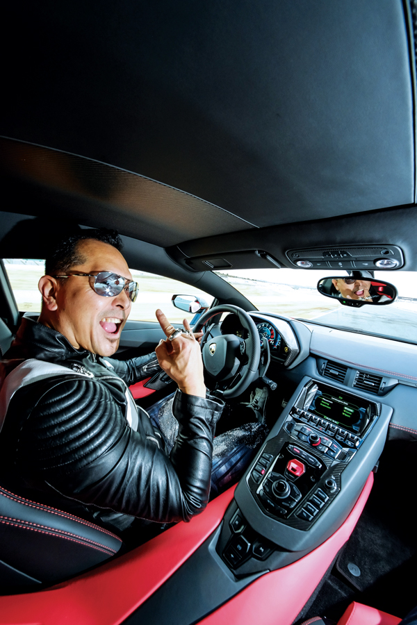 Gordon Lam races around the track