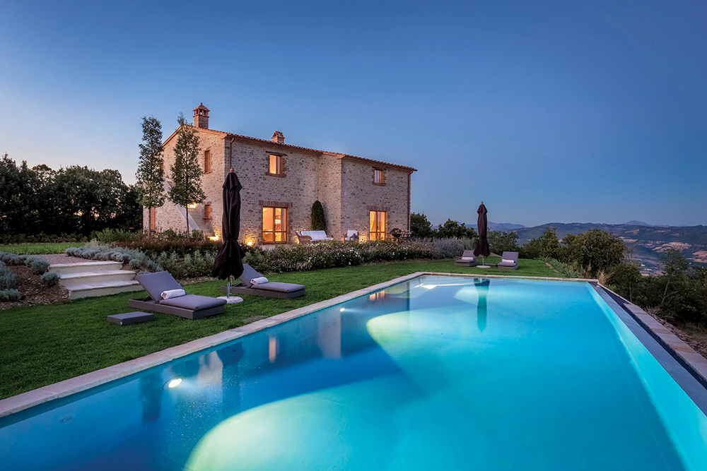 Villa Santa Croce at twilight
