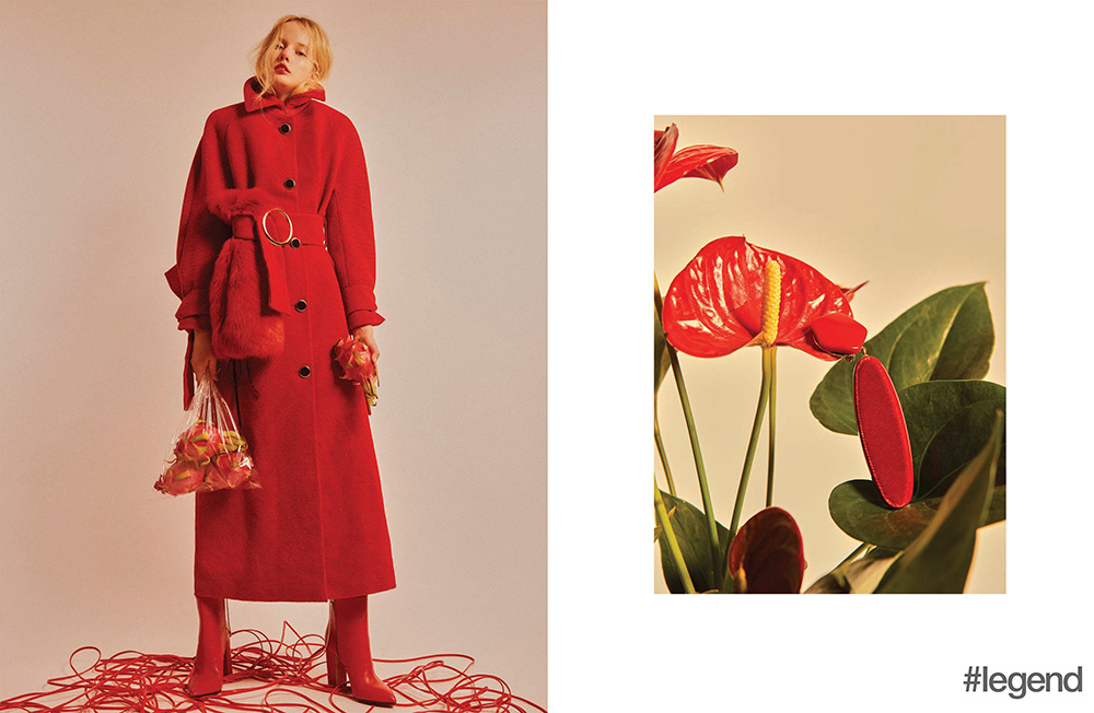 LEFT: outfit by Emporio Armani; RIGHT: earring by Giorgio Armani