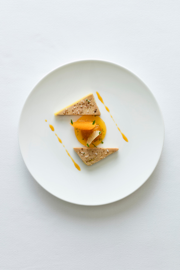 Duck foie gras with timut pepper terrine from Florilège