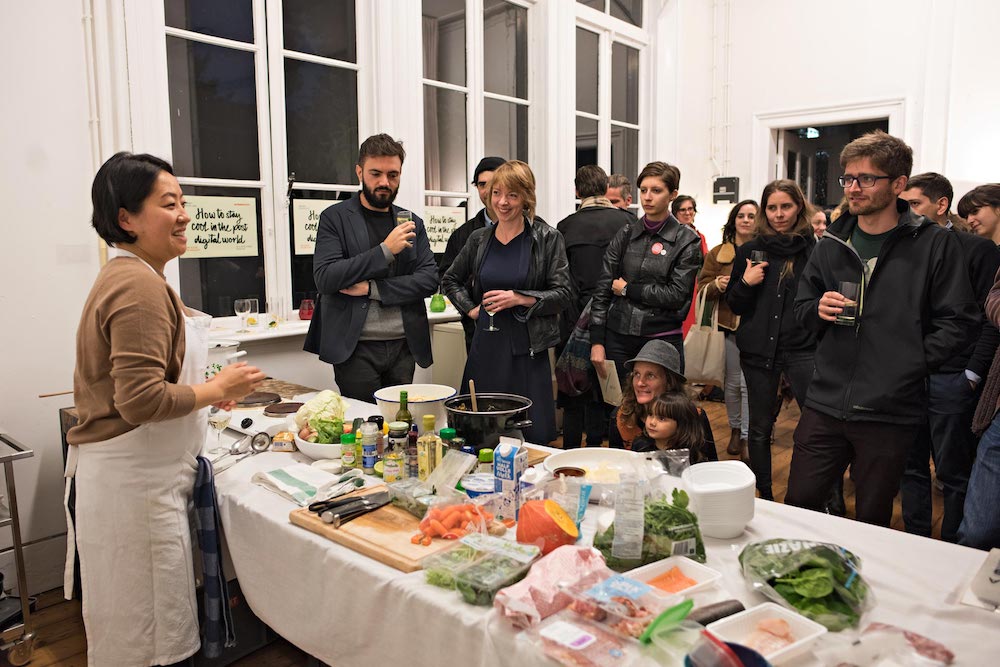 Minja Gu, Pasta Nowadays, Performance 2016, Impakt Festival, Fotodok, Utrecht. Image courtesy of the Artist.