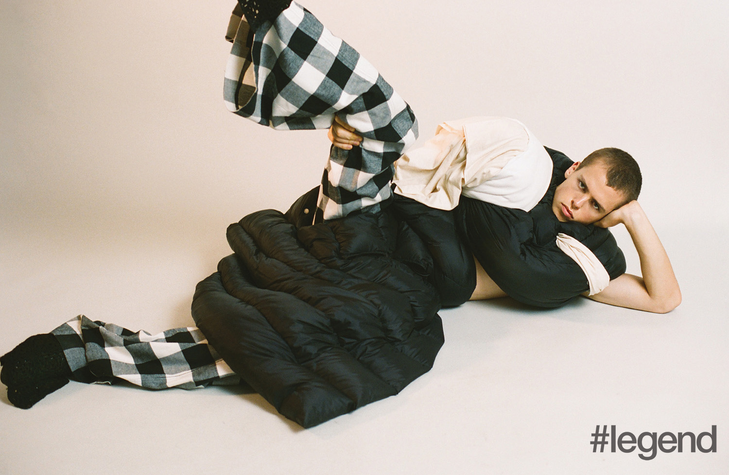 Top and jacket _ Rick Owens | Trousers and shoes _ JW Anderson