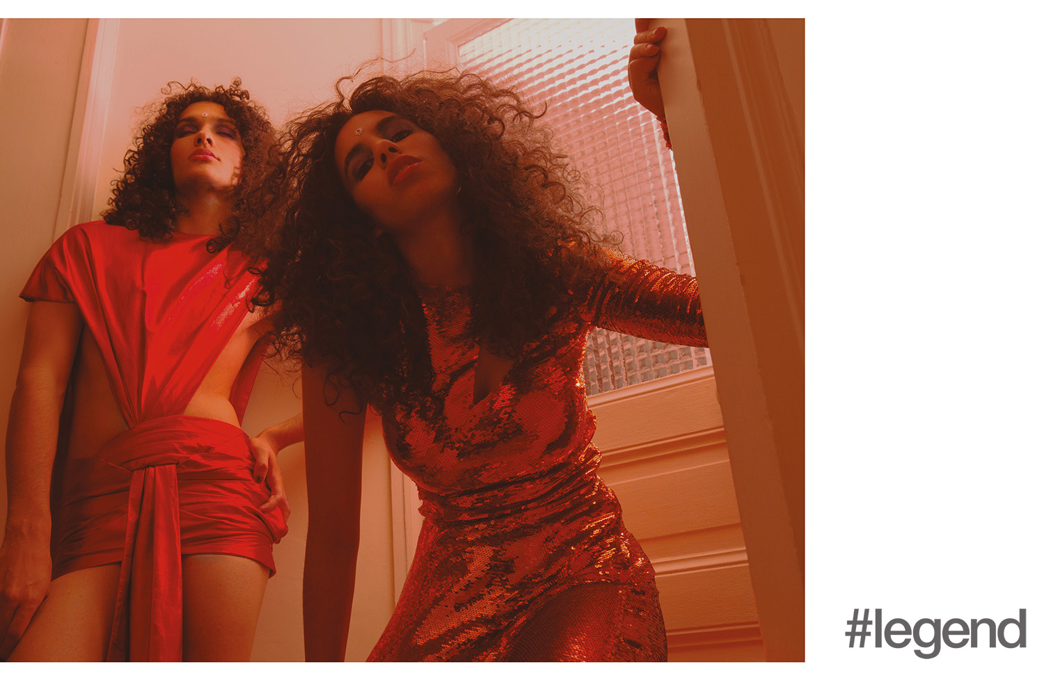 On Idir (left) Dress _ Alexandre Vauthier | On Ythemba (right) Dress _ Emilio Pucci