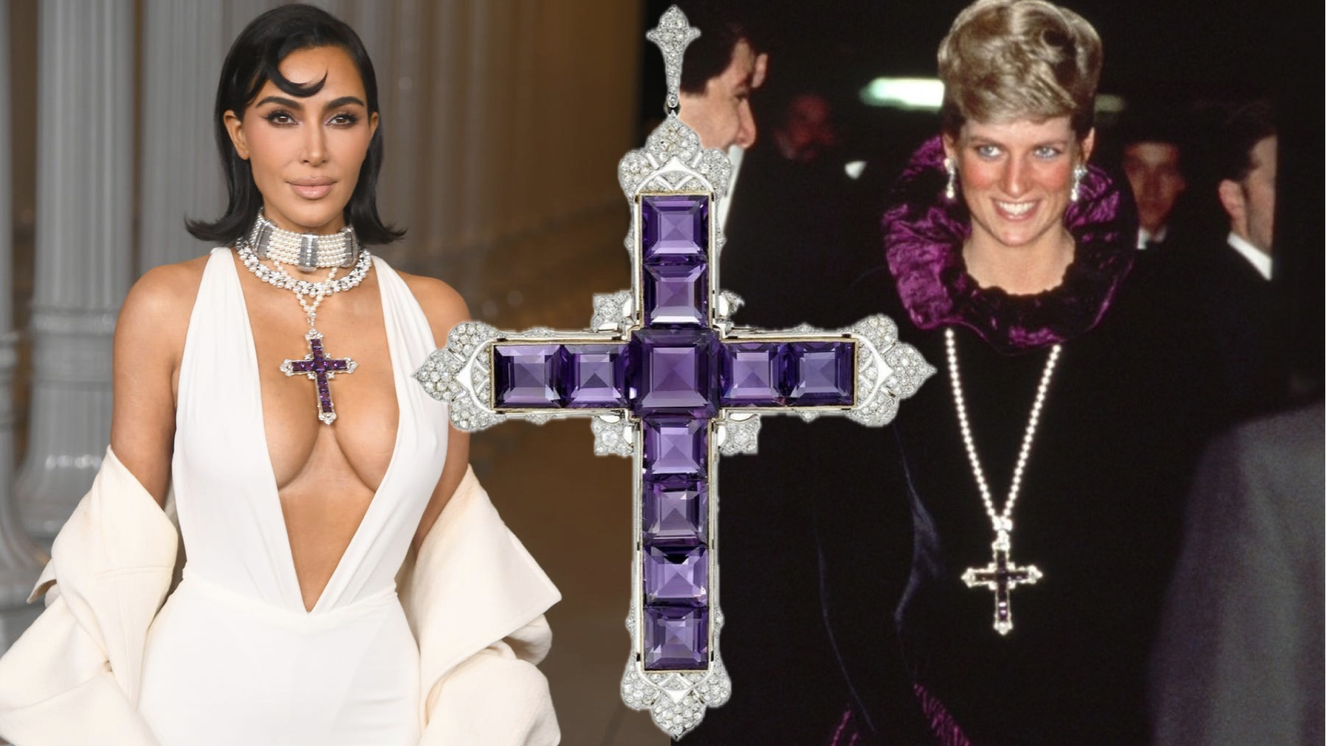 Kim Kardashian wears lavish jewellery once belonging to Princess Diana  