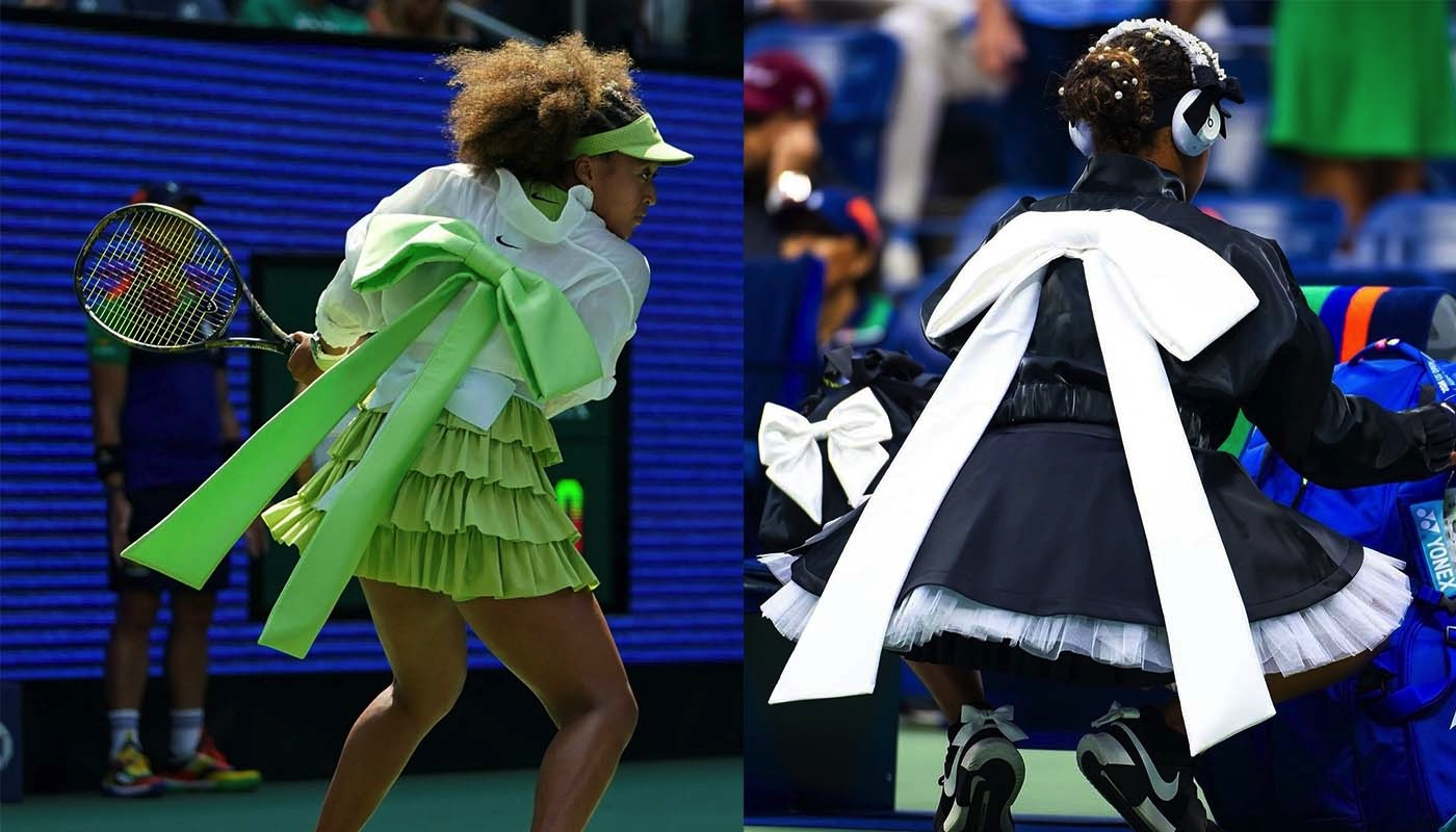Naomi Osaka makes a grand return with a striking and elegant on-court outfit. 