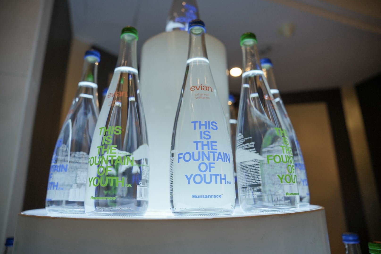 evian unveils limited-edition “The Fountain of Youth” bottles designed by Pharrell Williams x Humanrace