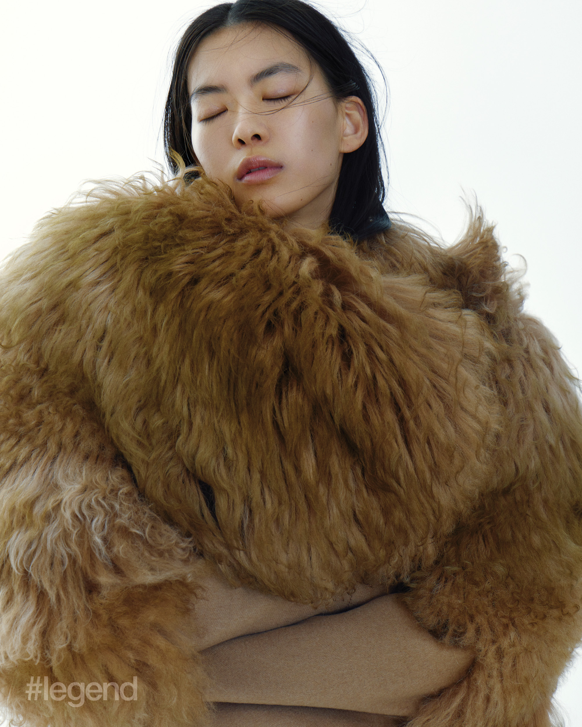 Brown faux fur collar coat _ McQueen