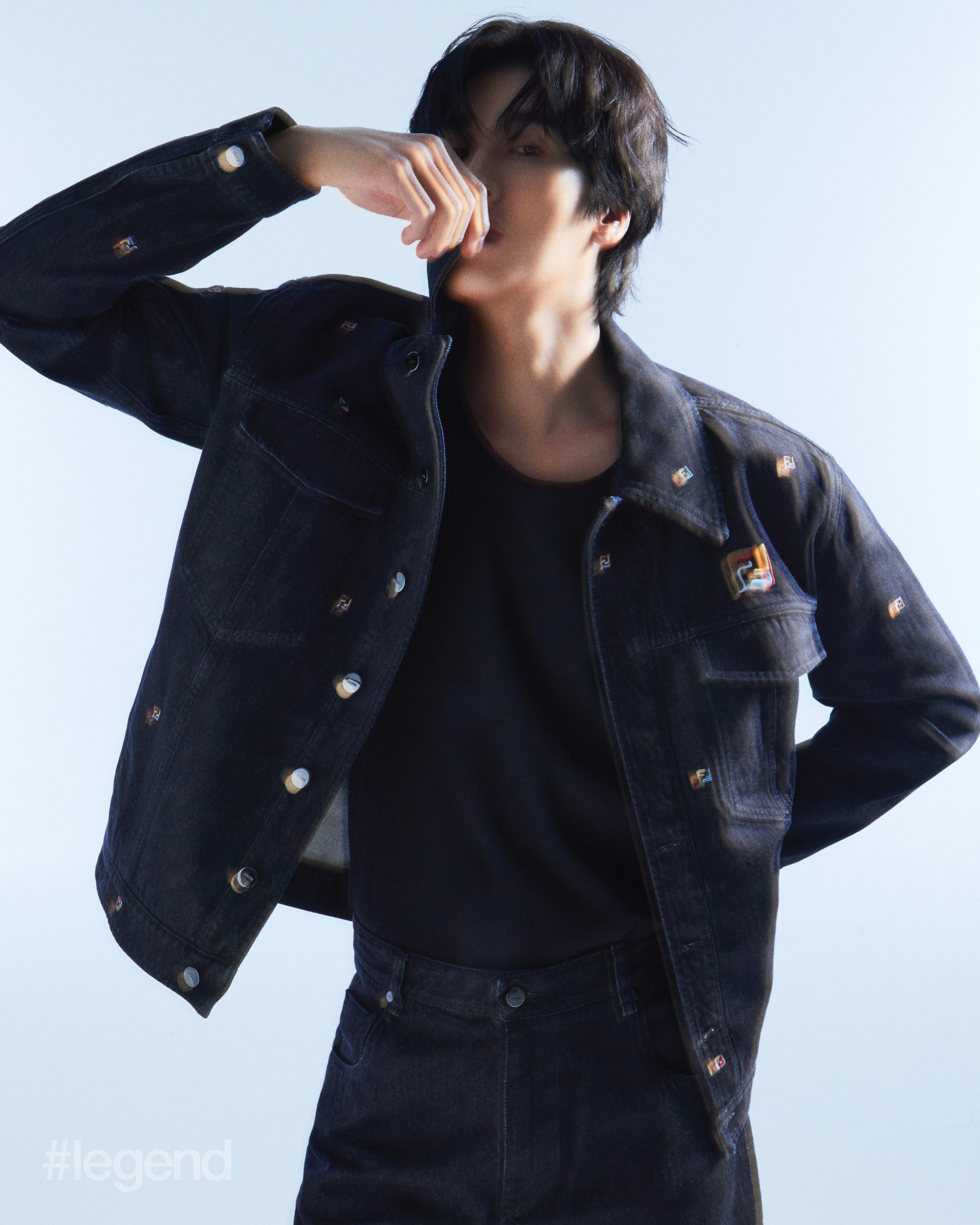 Denim jacket and jeans _ Fendi (Stylist’s own tank top)