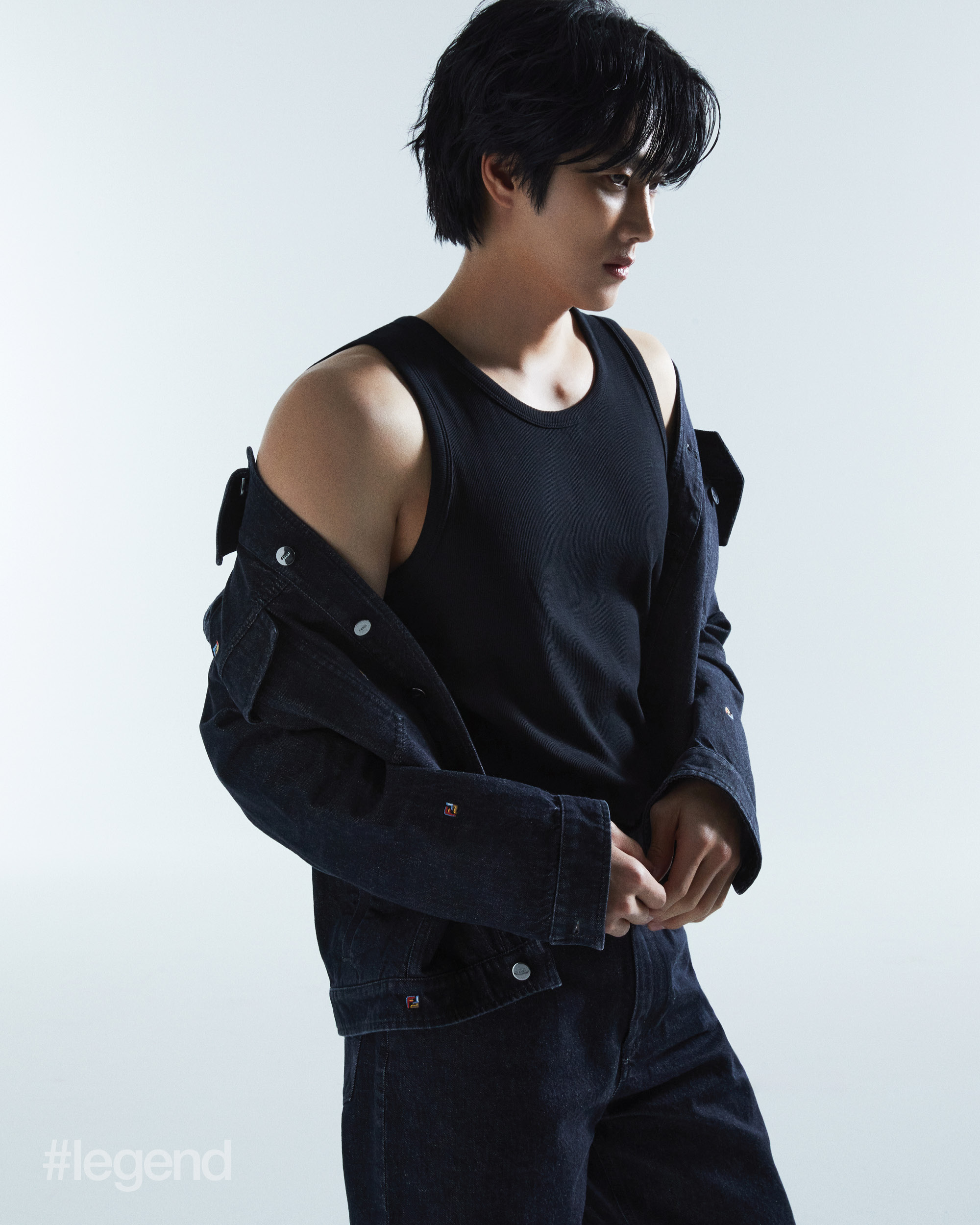 Denim jacket and jeans _ Fendi (Stylist’s own tank top)