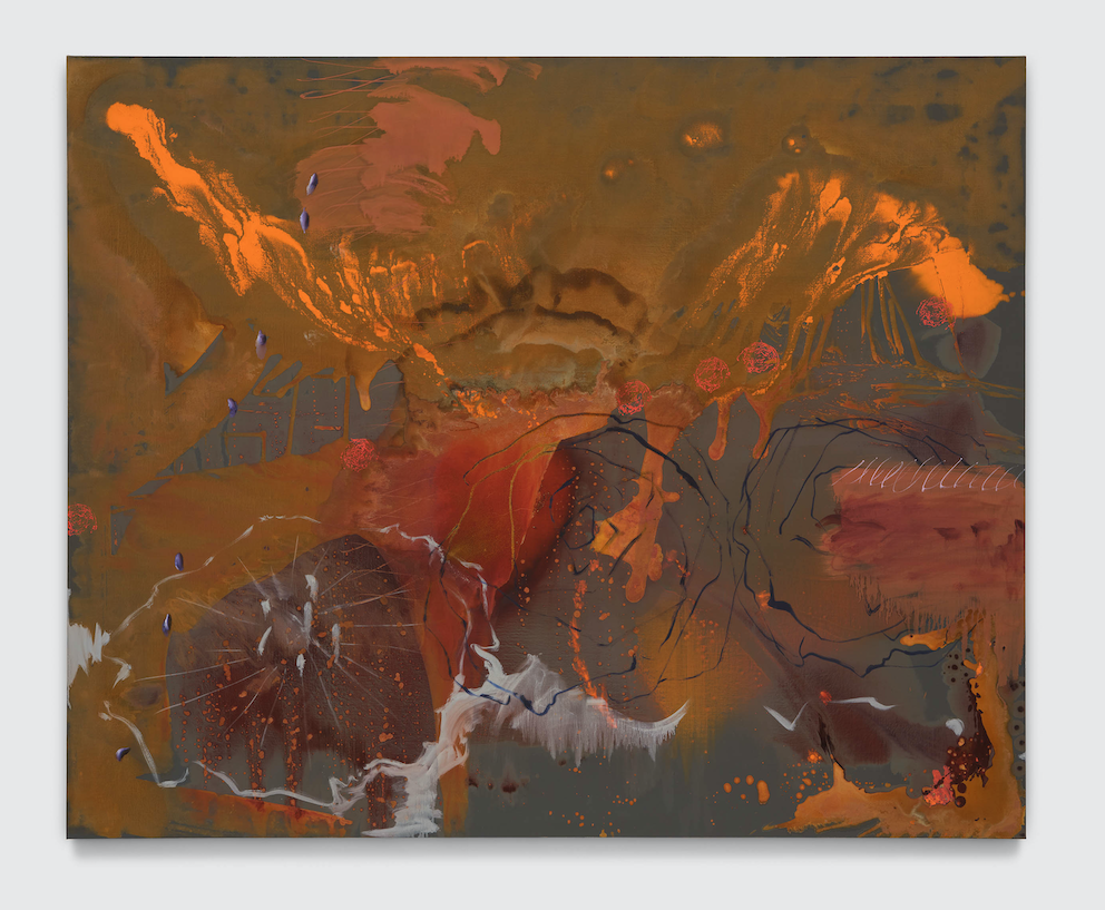 Infernetto, 2024, oil and iron oxide on linen.